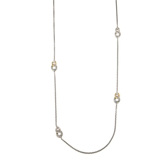 DAVID YURMAN 18K YELLOW GOLD & STERLING SILVER 925 BELMONT STATION NECKLACE